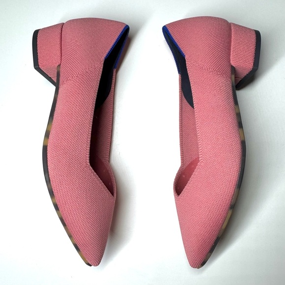 Rothy’s Women’s The High Point Tulip Pink Knit Block Heel Washable Size- 8.5 - Picture 7 of 12